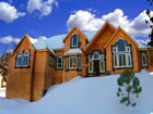 beautiful architecture of new lake arrowhead home.