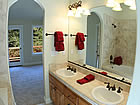 cutsom bath with tumbled marble.