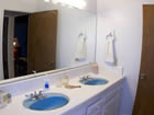 bathroom with two sinks.